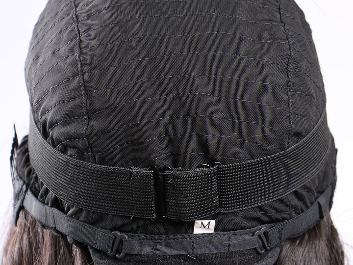 Low maintenance straight closure wig cap construction back view