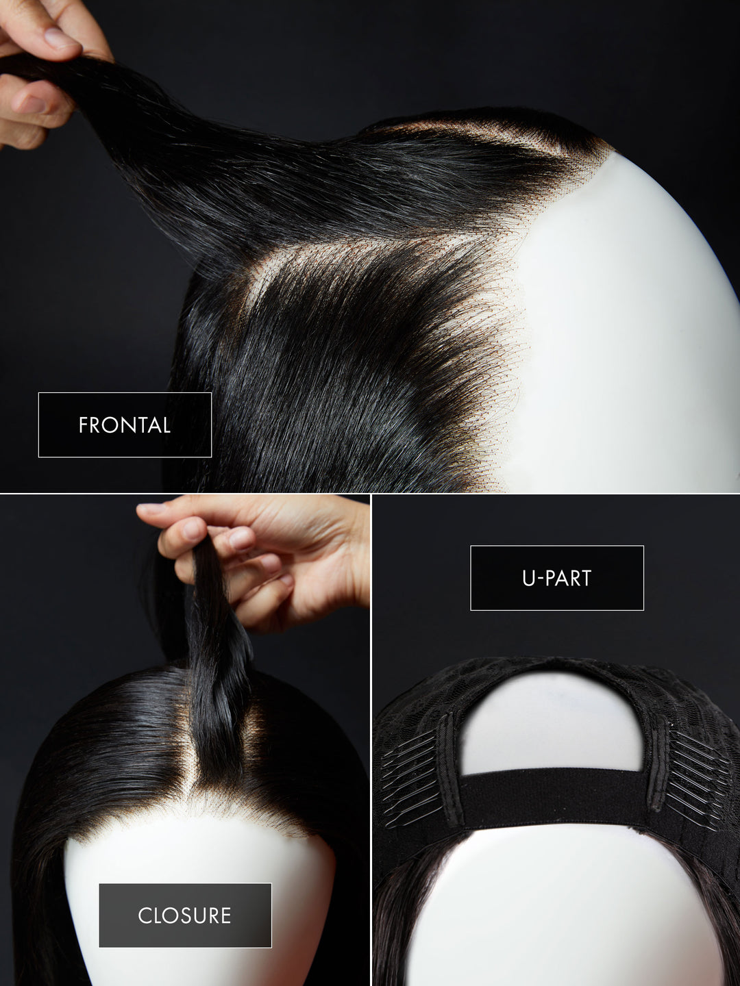 Indique Customized Natural Human Closure Frontal  U-part Wig