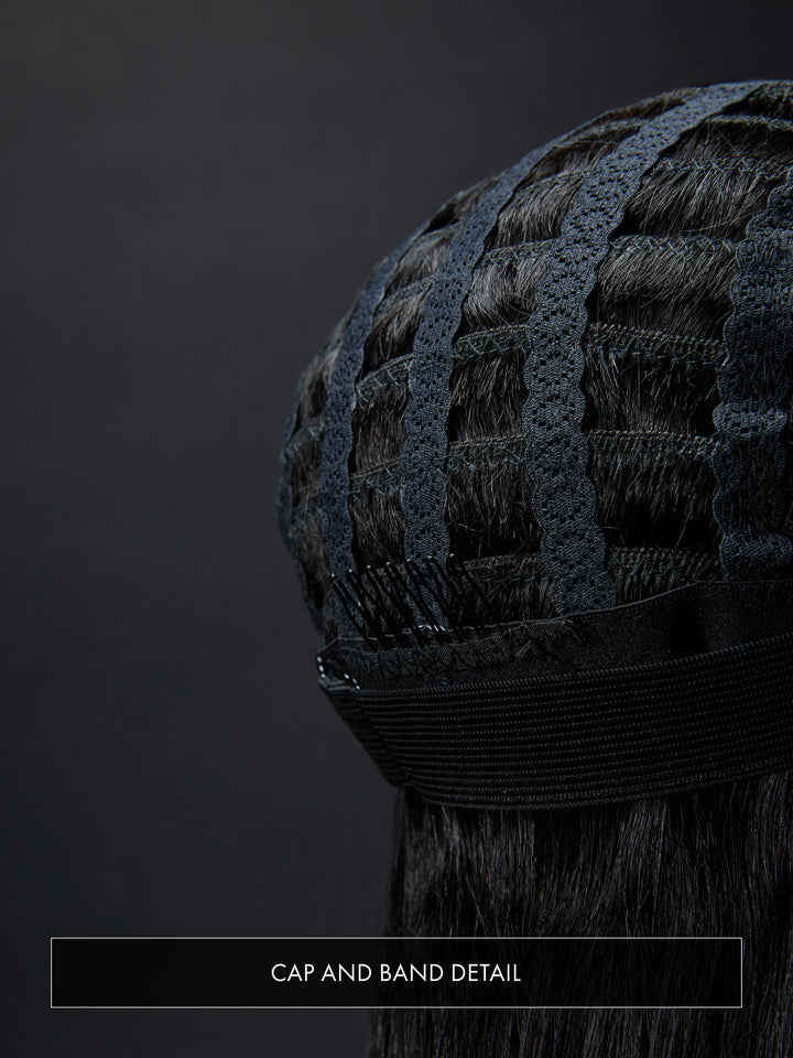 Indique Curly Textured Custom Wig Cap And Band Detail