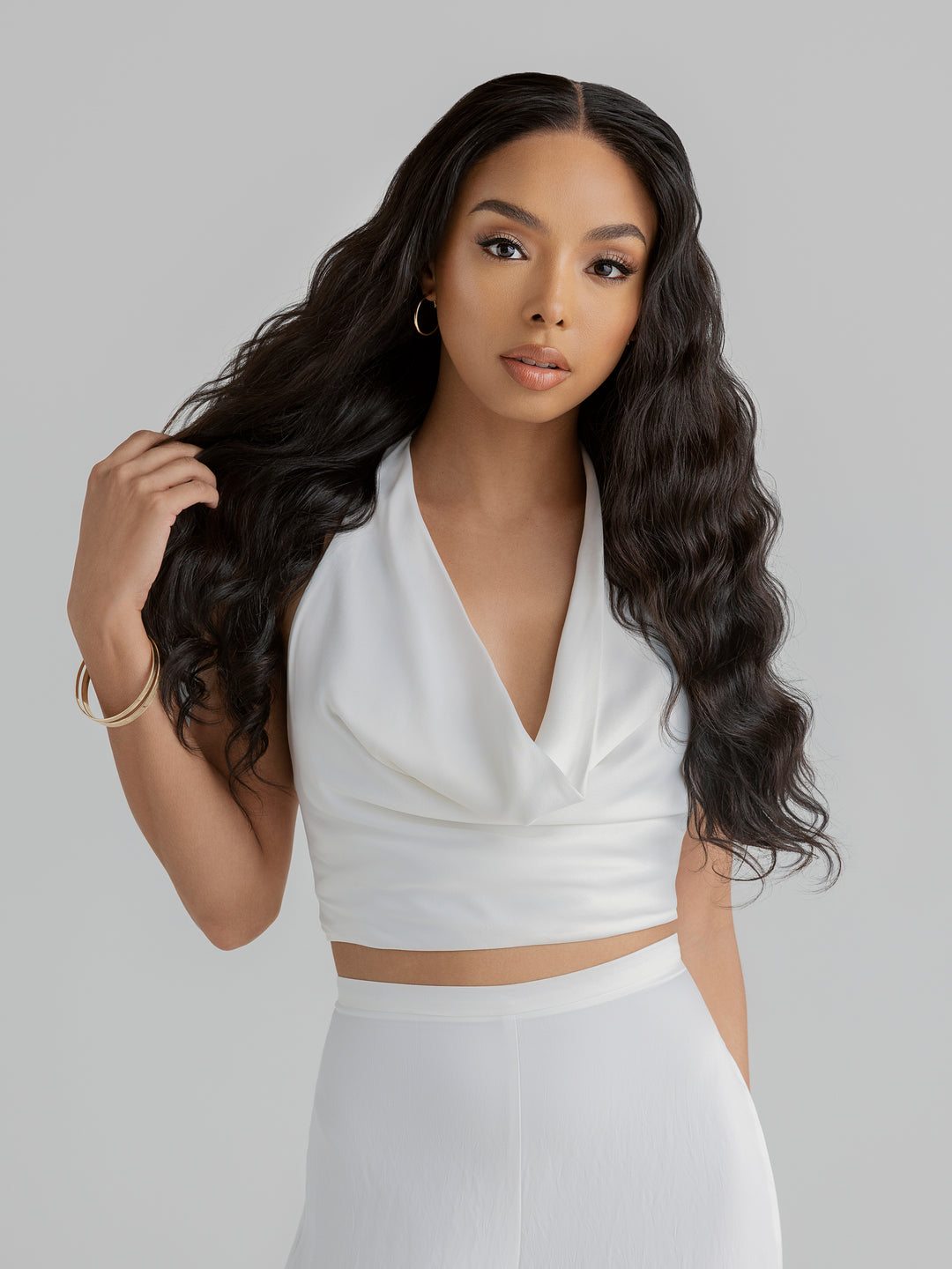 Indique Lotus Cambodian Wavy Closure Wig with seamless hairline