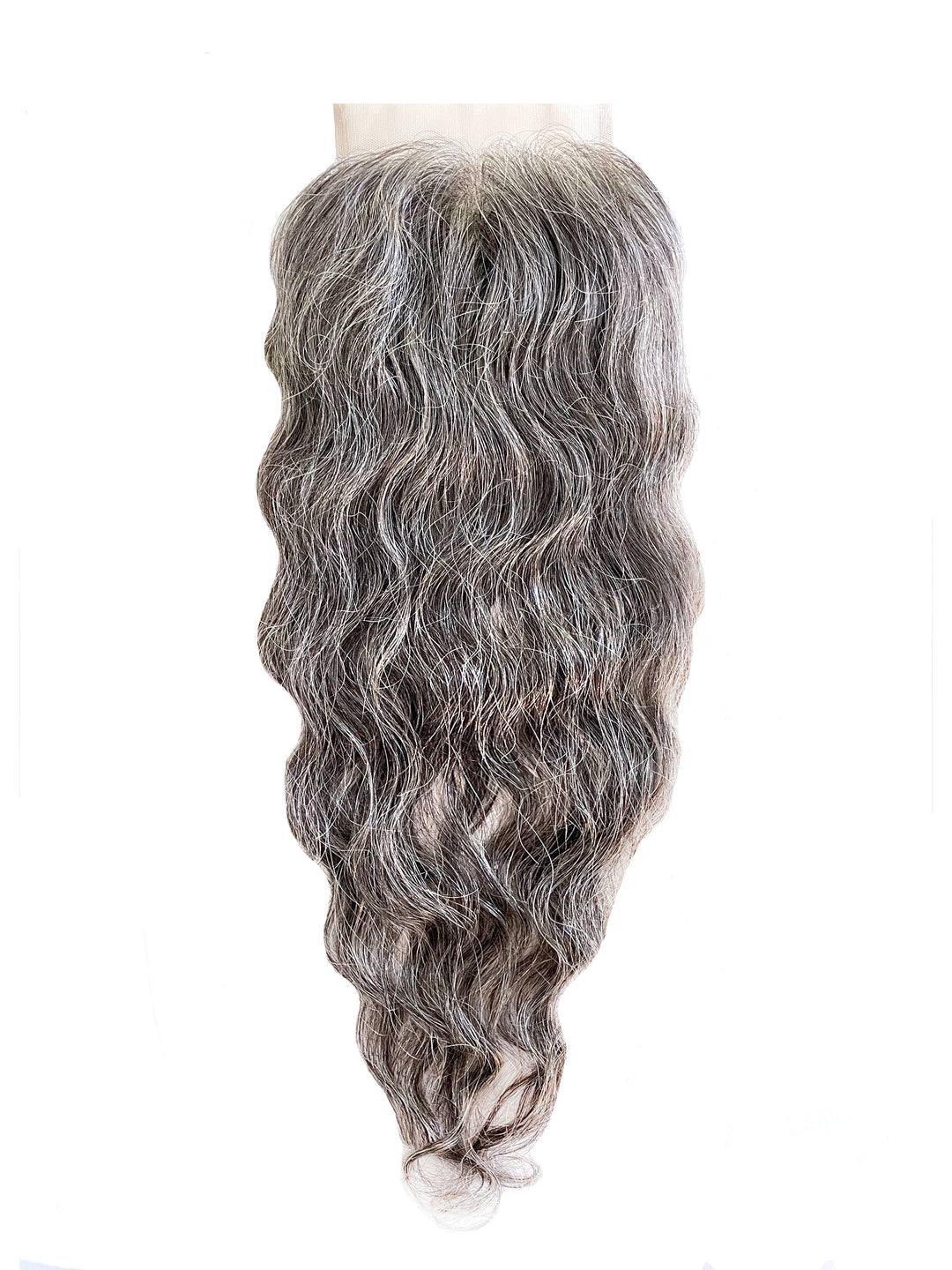 Pure Gray lace hair closure 16 inch wavy