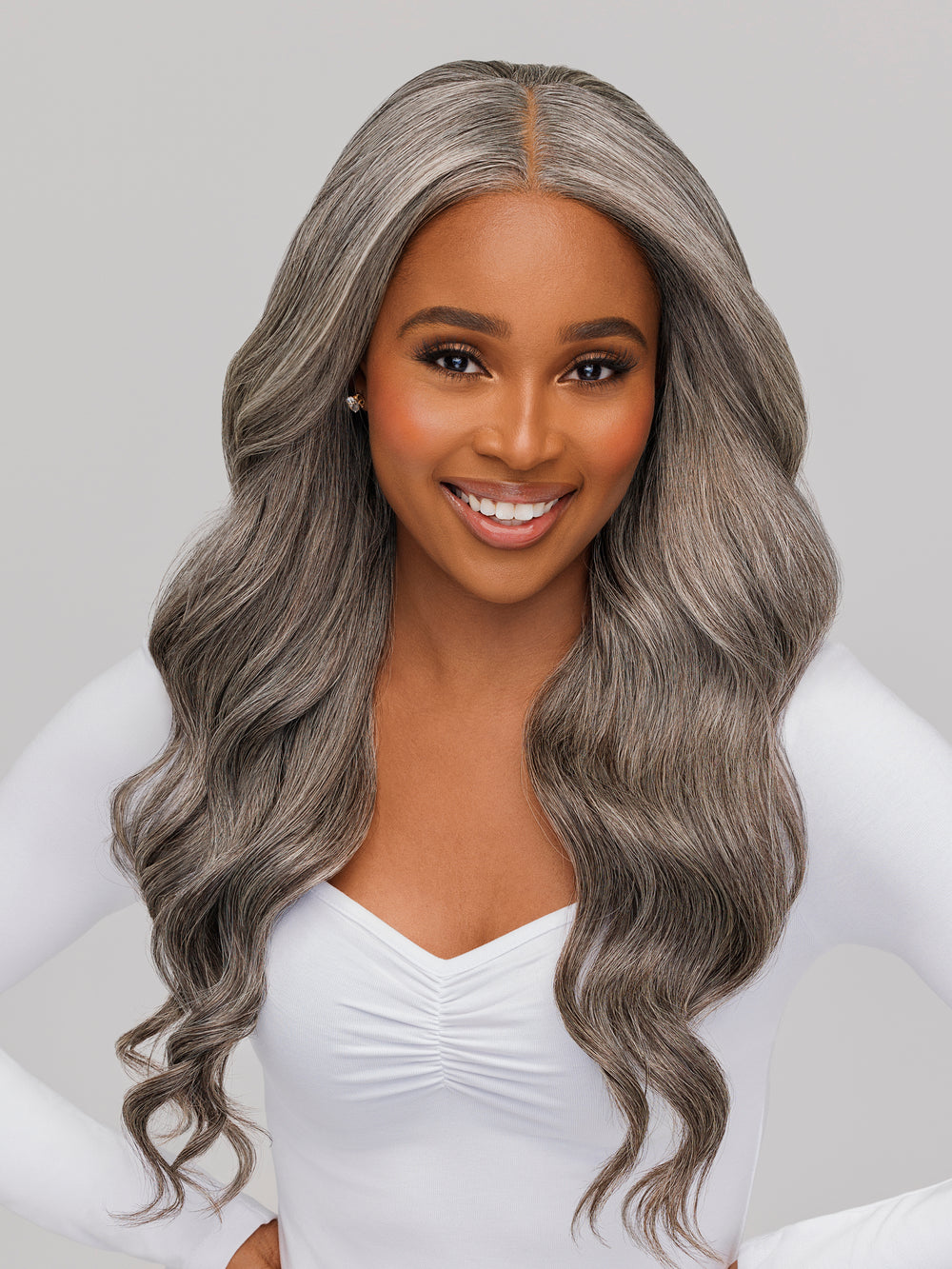 Virgin Indian gray wavy closure hair extensions
