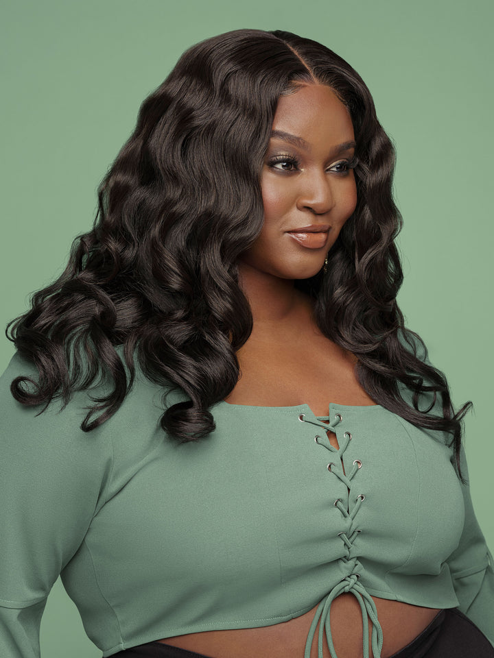 Black Shoulder Length Natural Virgin Wave Hair Extensions