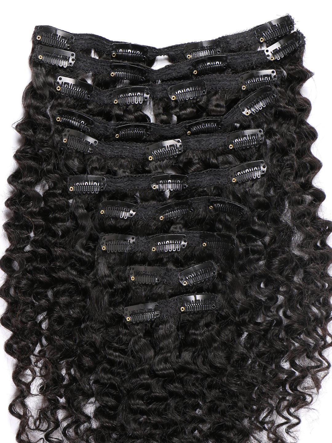 Indique Black Coil Curl Clip In Hair Piece Set