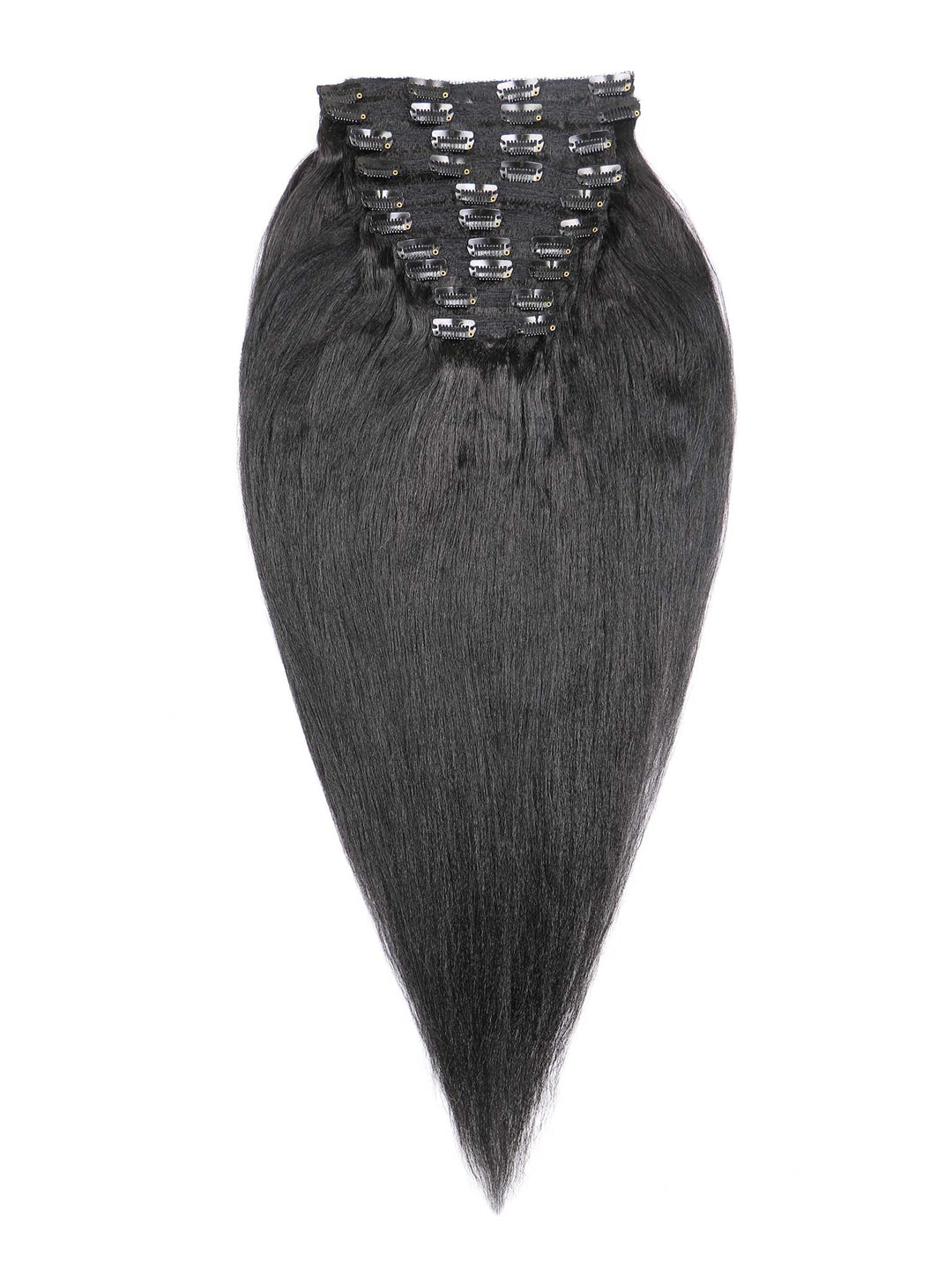Indique Kinky Straight Clip In Hair Extensions Virgin Hair