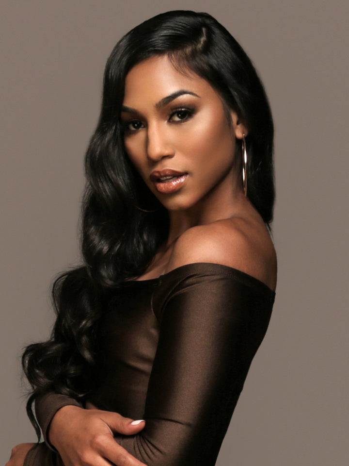 Indique Long Body Wave Human Virgin Hair Lace Front Wig Pre Plucked