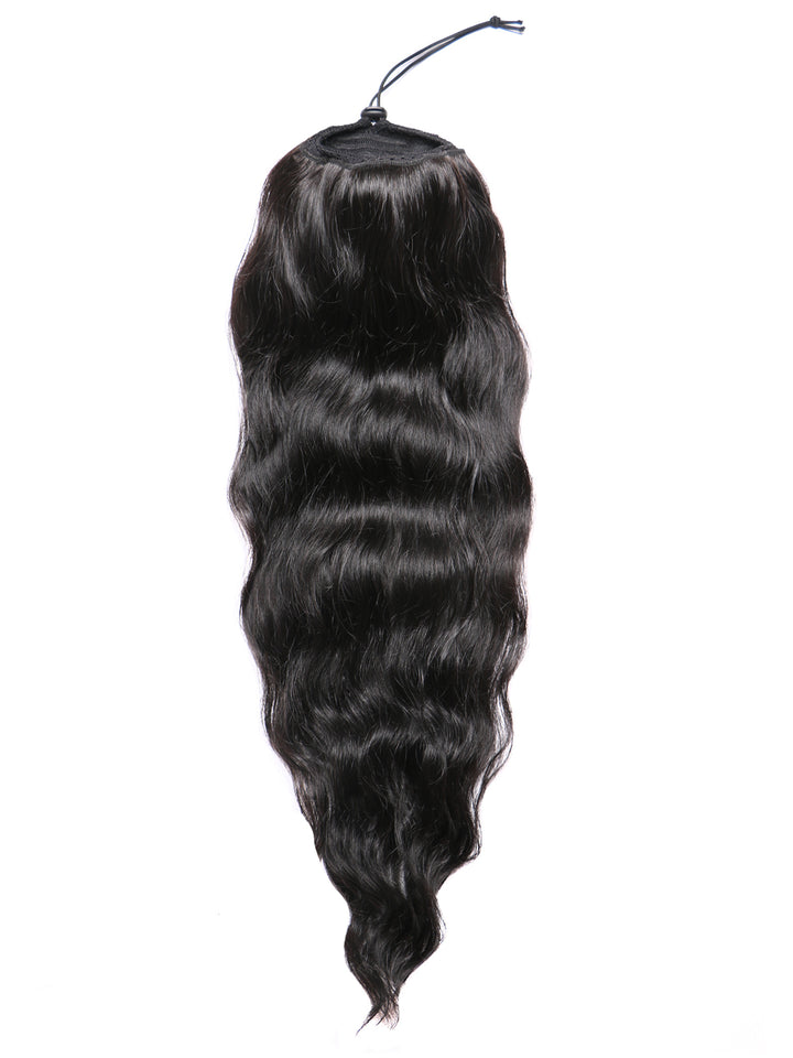 Indique Wavy Human Hair Drawstring Ponytail Hairpiece