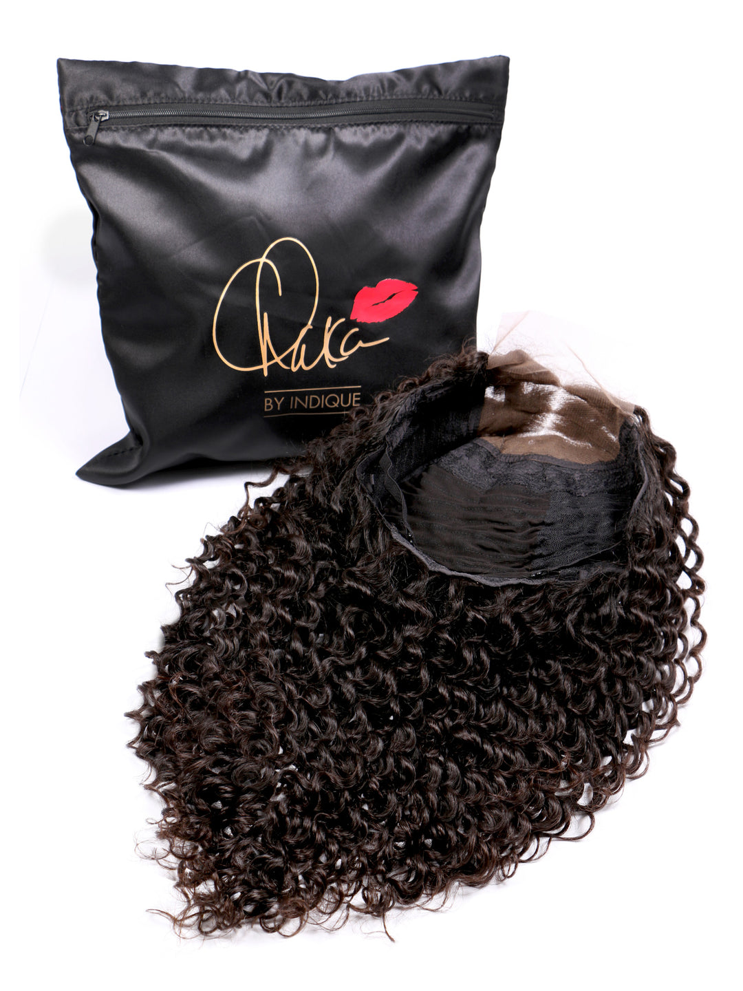 18 inch Curly Lace Closure Wig with Adjustable Fit by Indique
