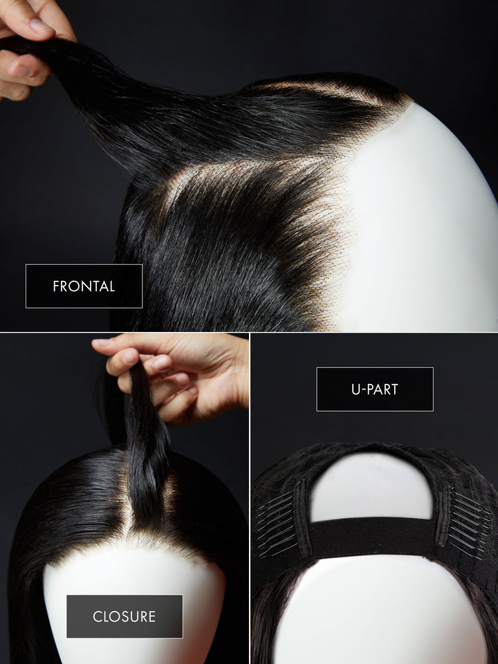 Indique Kinky Press Straight Custom Hair Closure Frontal U-part Wig