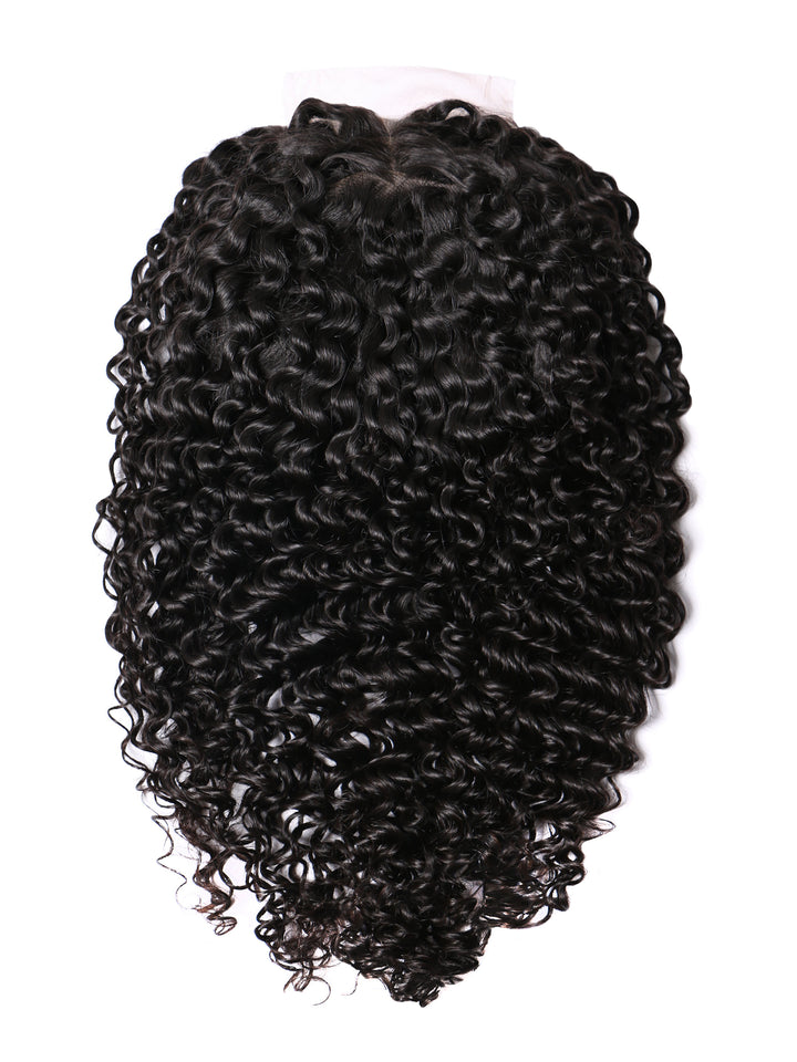 Indique Coil Curly Hair Pack Top Lace Frontal Closure Wig