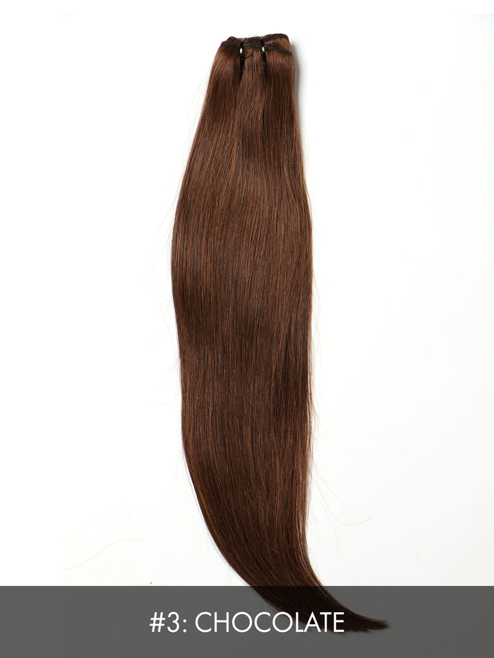 Indique Chocolate Brown Colored Extensions Straight Hair