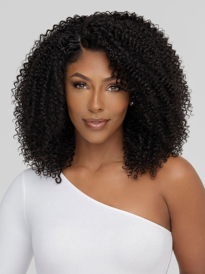 Indique Shoulder Length Black Curly Natural Human Hair