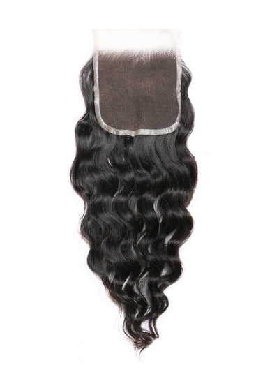 Indique Hair Indian Human Hair Closure Loose Wave Virgin Hair Texture