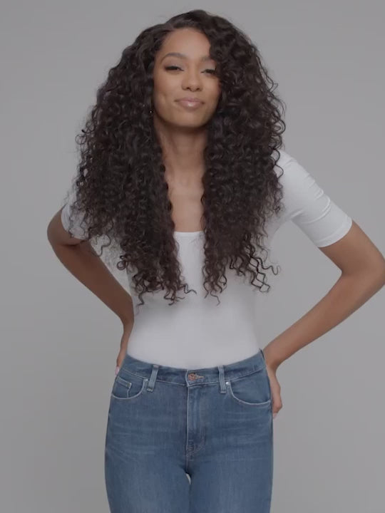 Indique Indian Textured Wand Wave Closure Wig With Baby Hair