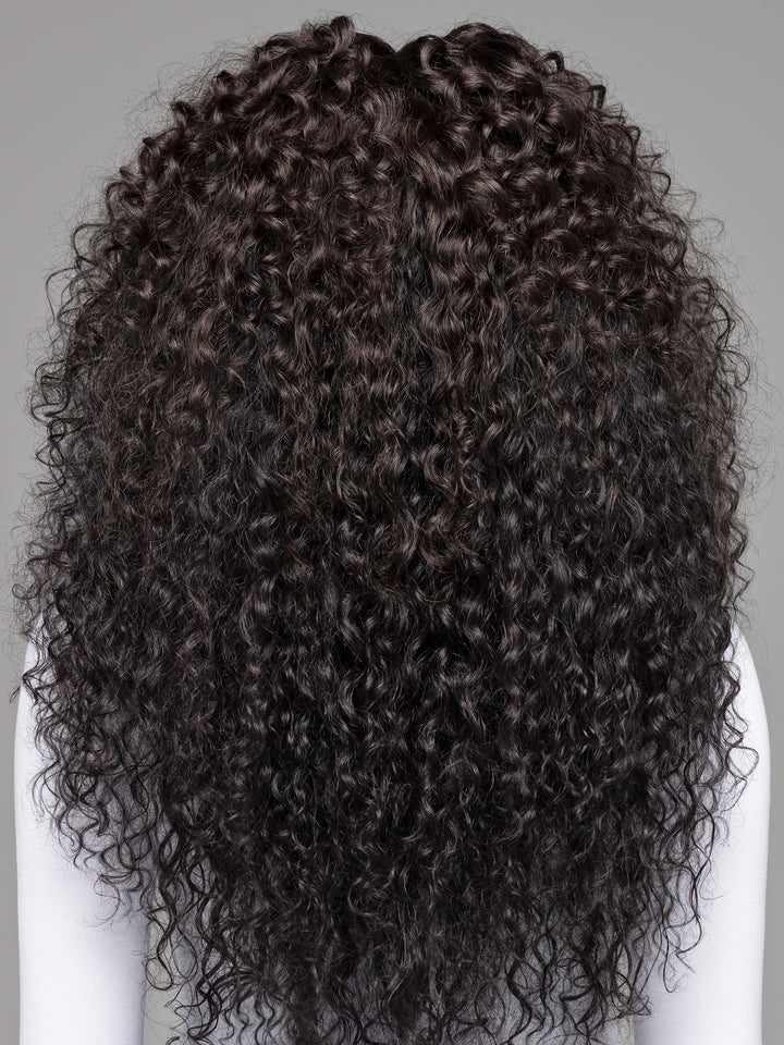 Indique U-Shape Black Curly Hair Extensions Natural Human Hair