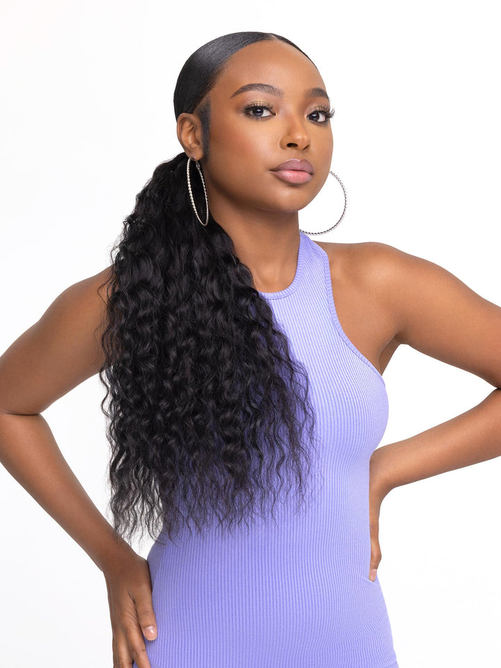 Indique Steam-permed Virgin Curly Hair Ponytail