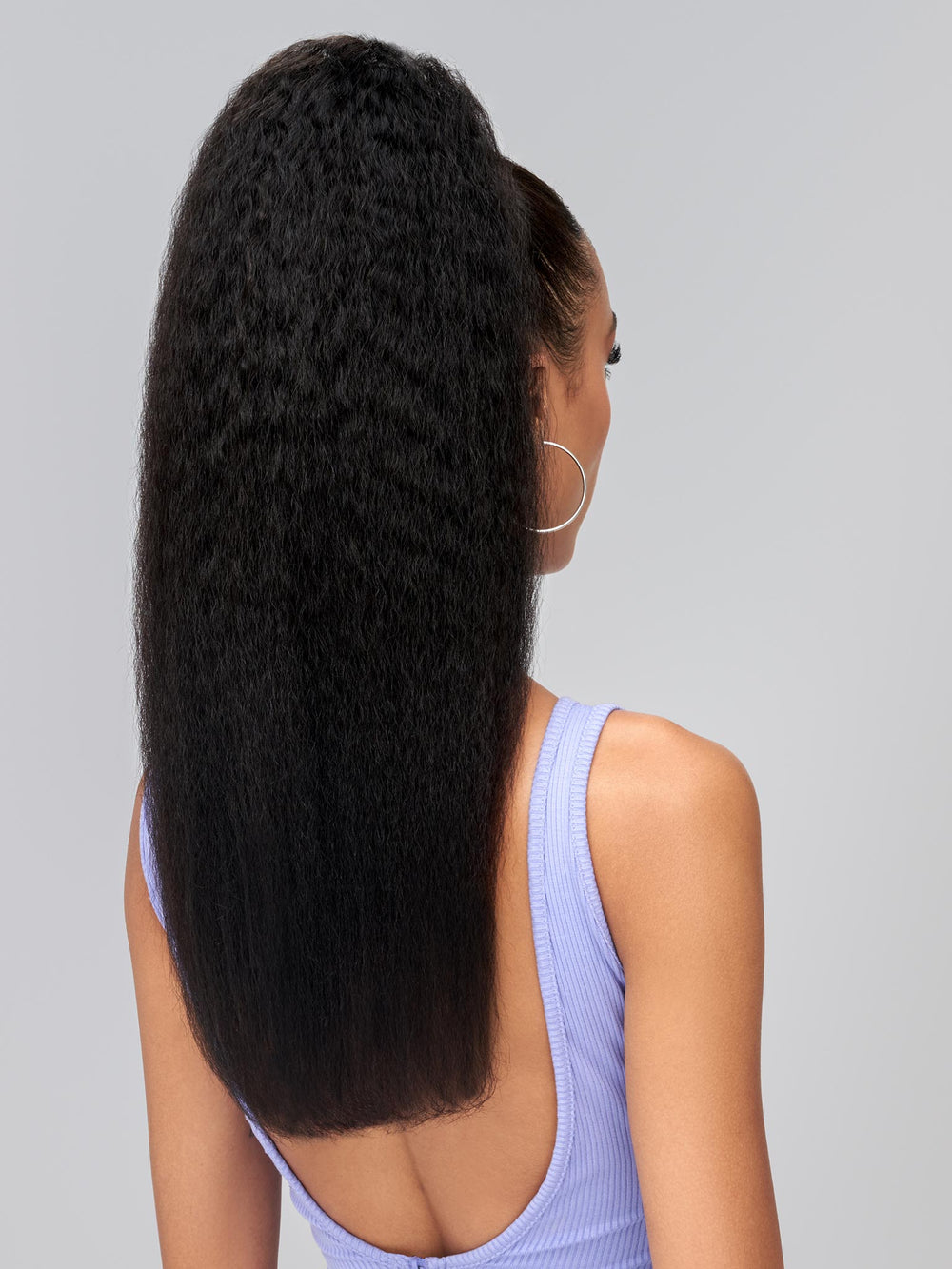 Indique Black Kinky Straight Virgin Ponytail