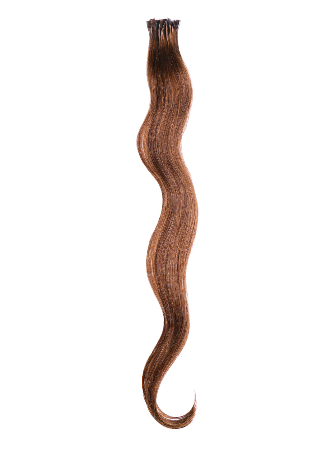 Close-up view of Indique Keratique Flat Tips Layered Virgin Hair Extensions