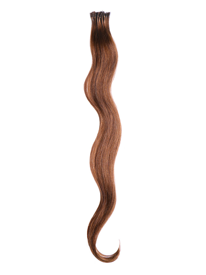 Close-up view of Indique Keratique Flat Tips Layered Virgin Hair Extensions