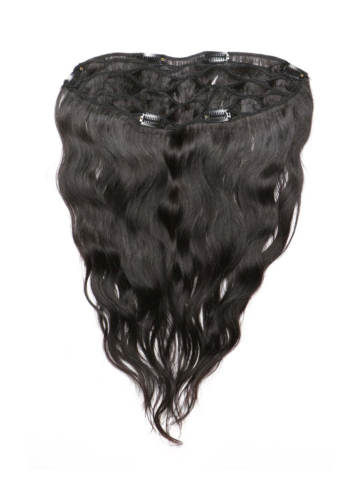 Indique Black Natural Wavy Virgin Indian Clip In Hair
