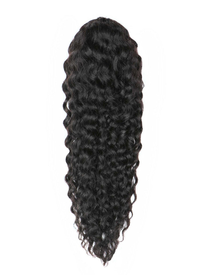Indique Black Natural Long Curly Ponytail Hairpiece