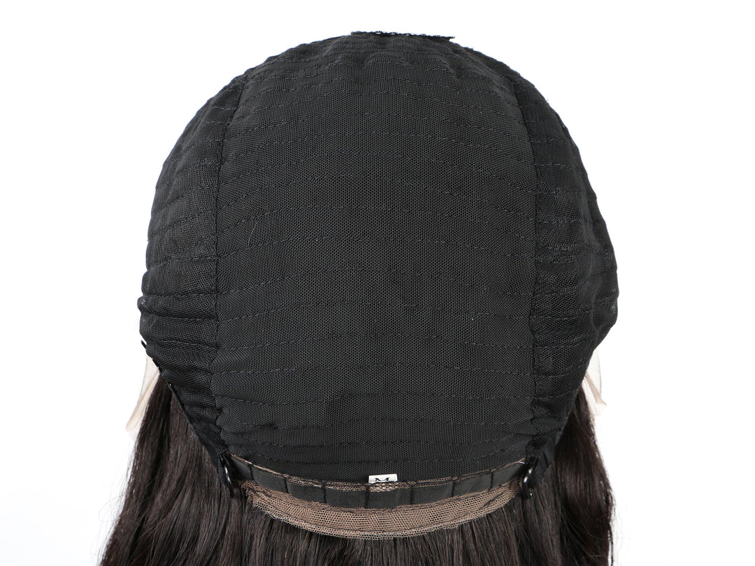 Indique Straight Natural Lace Front Human Hair Wig Cap With Adjustable Strap