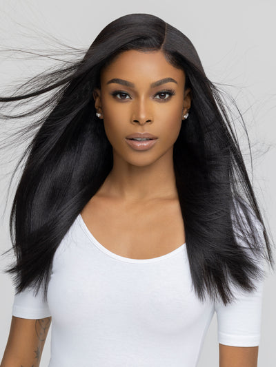 Indique Long Sleek Straight Human Hair Flat Ironed Bounce Relaxed Extensions