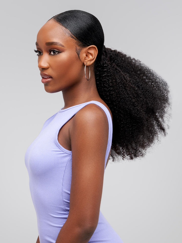 Indique Human Hair Ponytail Extension Natural Black Color