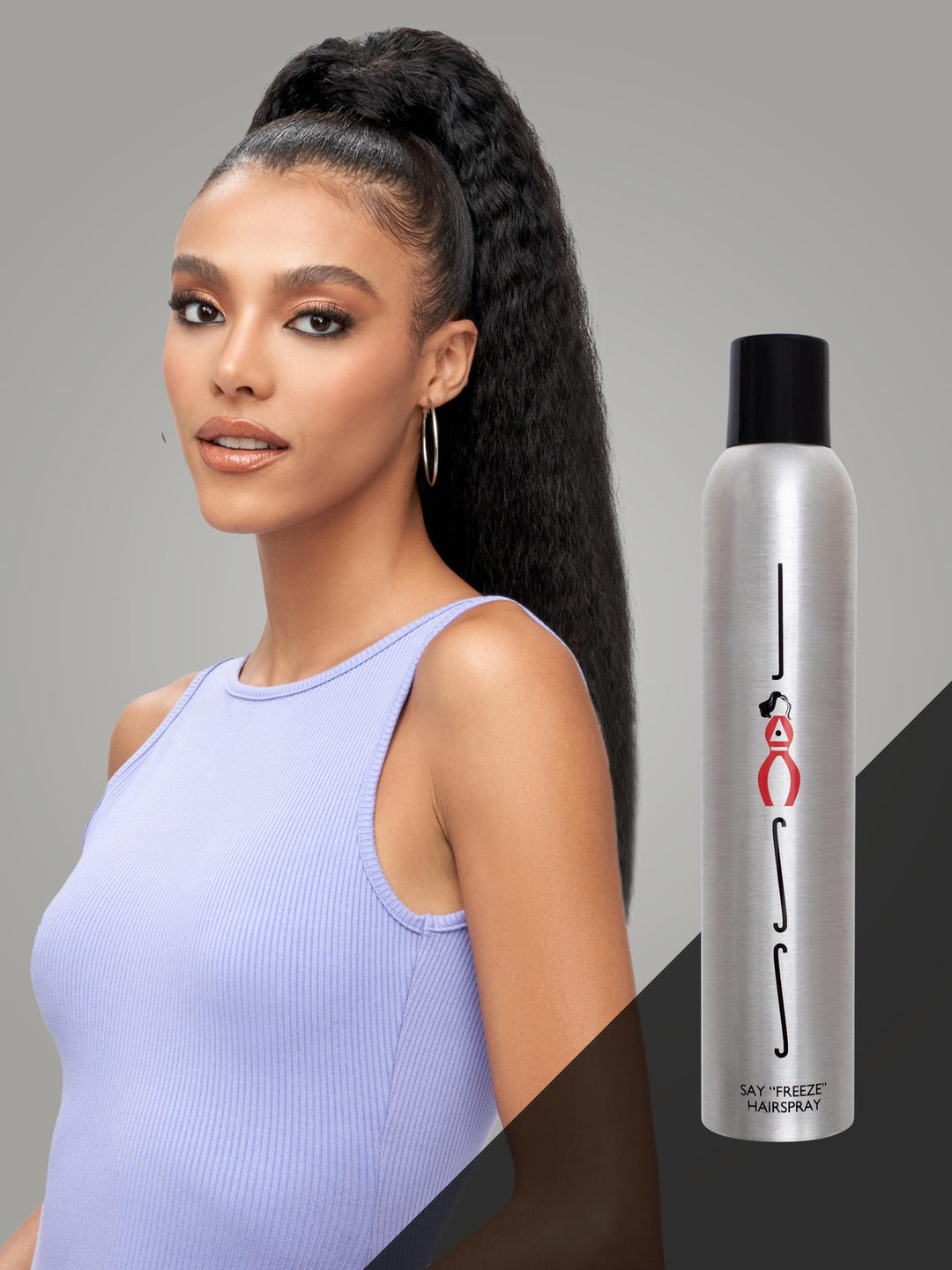 Indique Kinky Straight Ponytail With Setting Hairspray