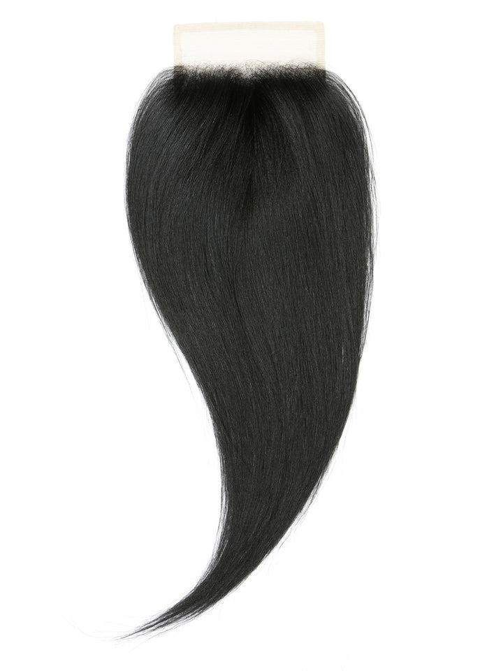 Indique Pressed Straight Closure with Swiss Lace and Freestyle Parting