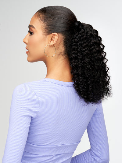 Indique Permed Virgin Human Indian Hair Coil Curl High Pony