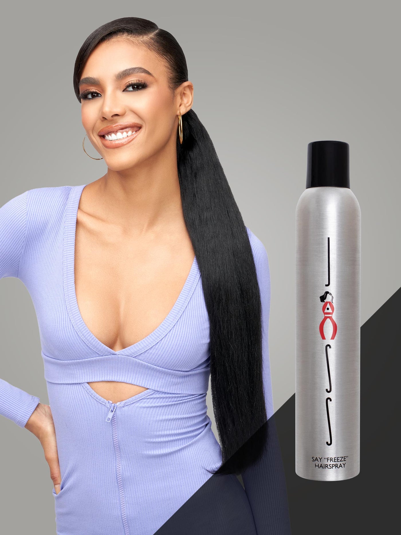 Indique Relaxed Straight Perfect Pony With JASS Set Hairspray 