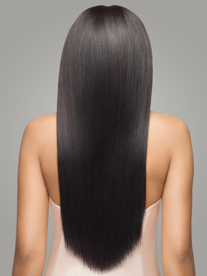 Indique U Part Virgin Human Hair Shiny Long Straight Hair