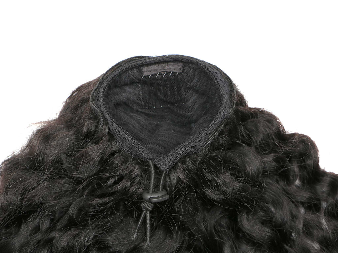 High-Quality Curly Drawstring Ponytail Clip In Made from Virgin Hair