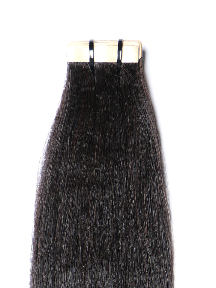 Indique Straight Virgin Tape-In Hair Extensions with Smooth Flat Finish